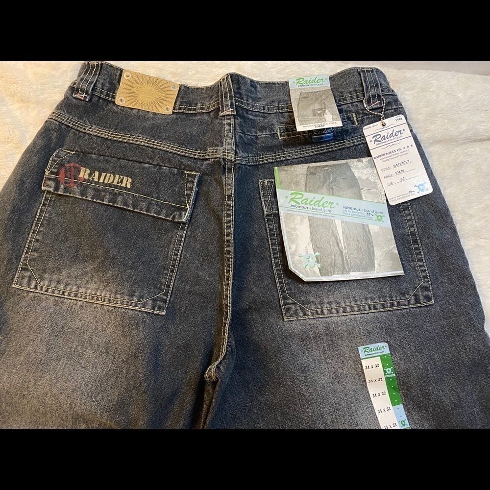 🎁 Men Raider infamous brand Jeans Size: W:34 L 32 - Picture 2 of 7